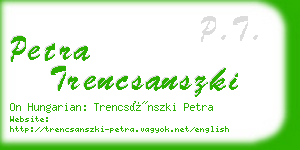 petra trencsanszki business card